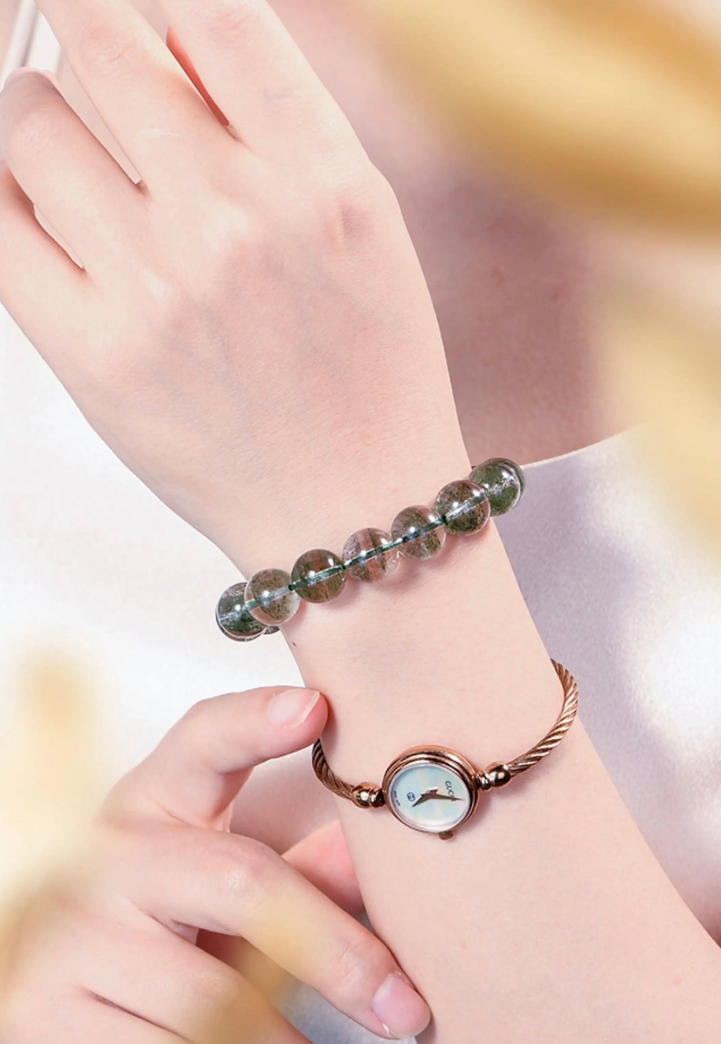 Green Phantom 7A+ Brazil Crystal Bracelet - Wealth & Abundance