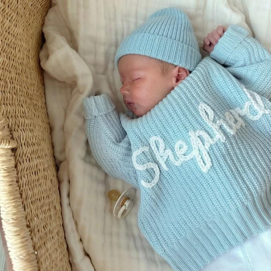 Personalized Baby Knit Sweater | Custom Name Pullover