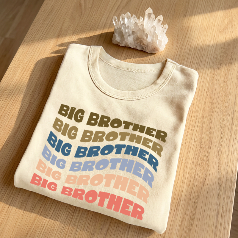 Retro Big Brother Onesie | Sibling Natural Bodysuit