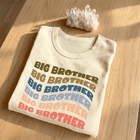 Retro Big Brother Onesie | Sibling Natural Bodysuit