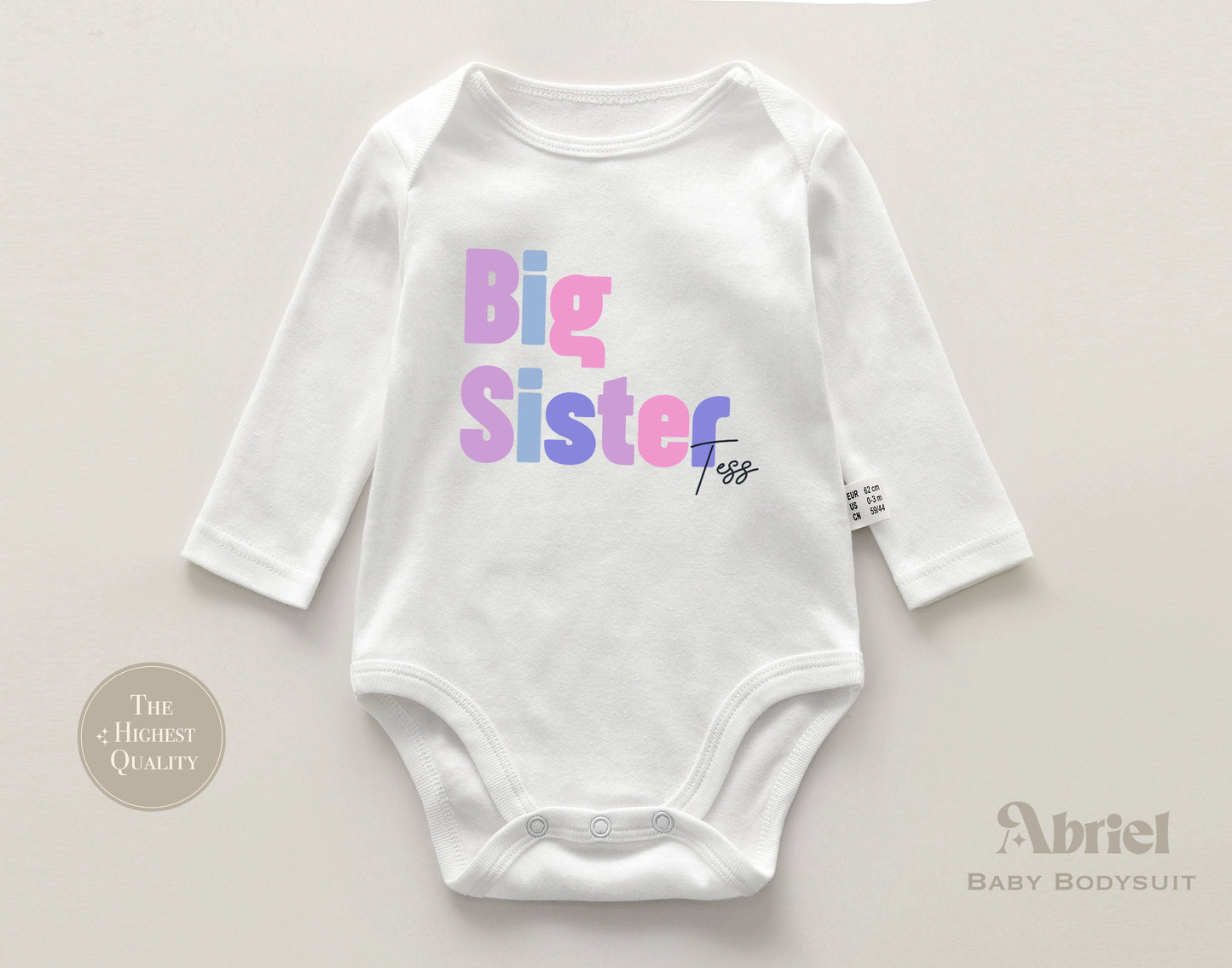 Personalized Big Sister T-Shirt | Pregnancy Reveal