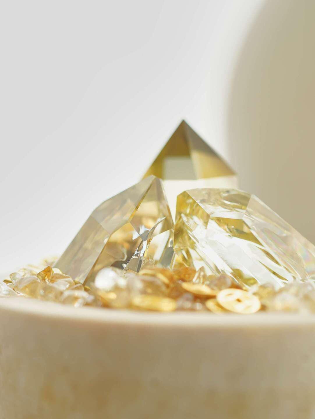 Magnetische Schale Wohlstand 2026 - Citrin Fülle Schale - Gold Anzieher - Reichtum & Gelegenheiten - Energetisches Geschenk