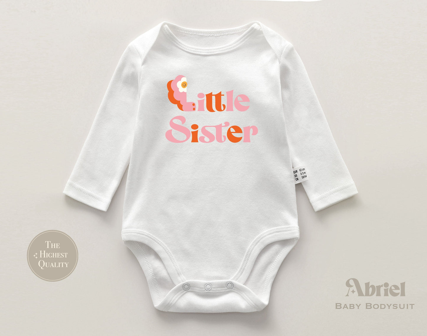 Little Sister Organic Cotton Onesie | Groovy Bodysuit