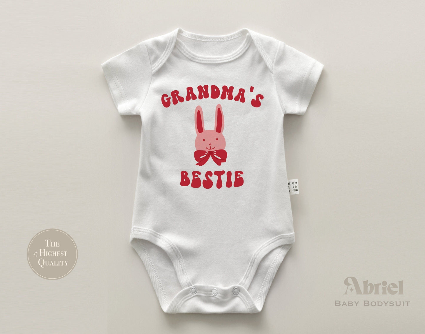 Grandma's Bestie Baby Onesie | Boho Rabbit Bodysuit
