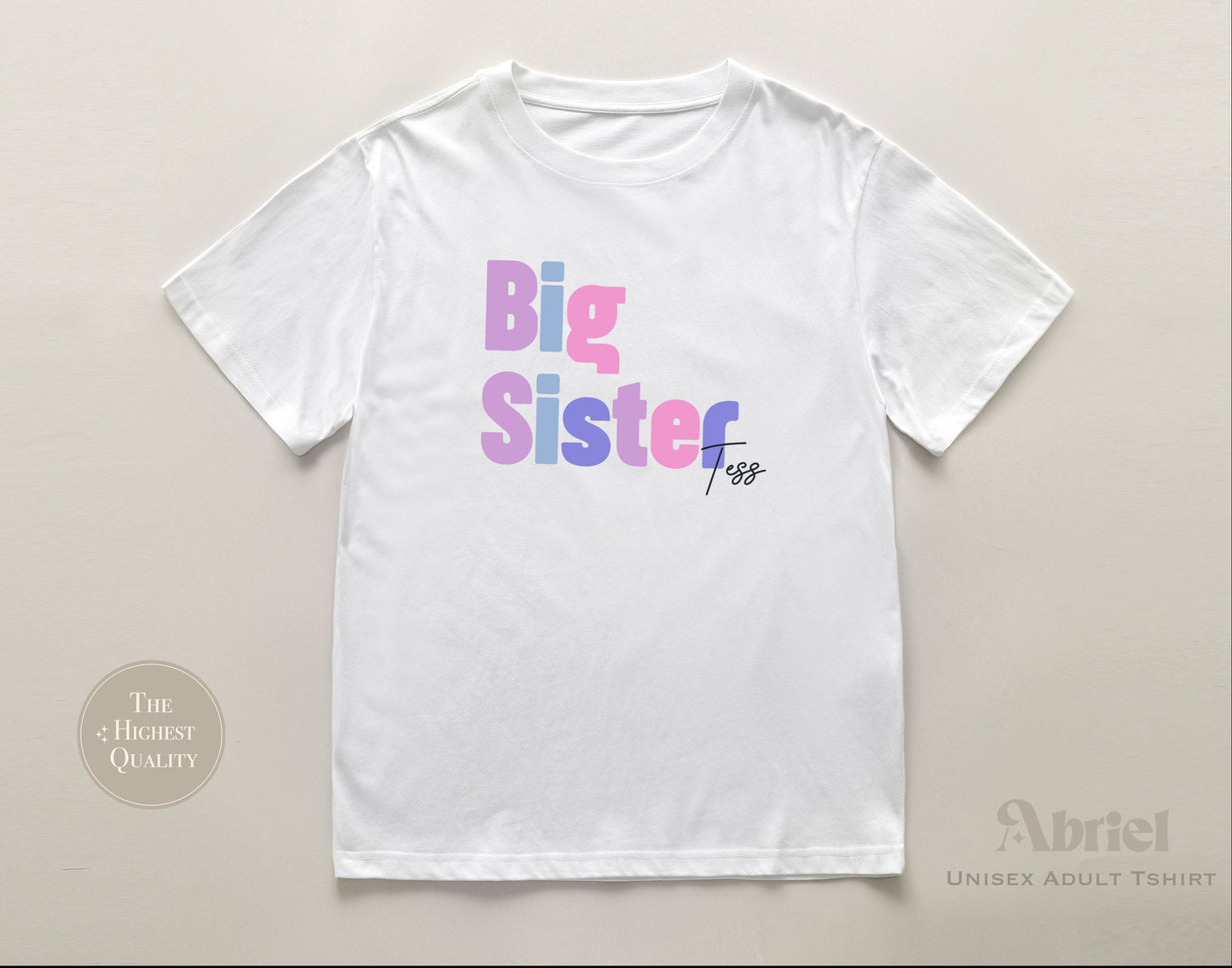 Personalized Big Sister T-Shirt | Pregnancy Reveal