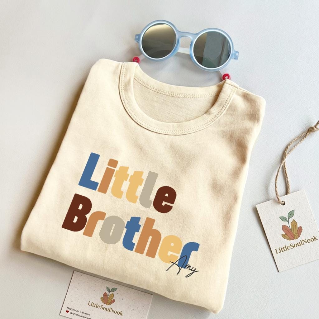Little Brother Cotton T-Shirt | Custom Sibling Gift