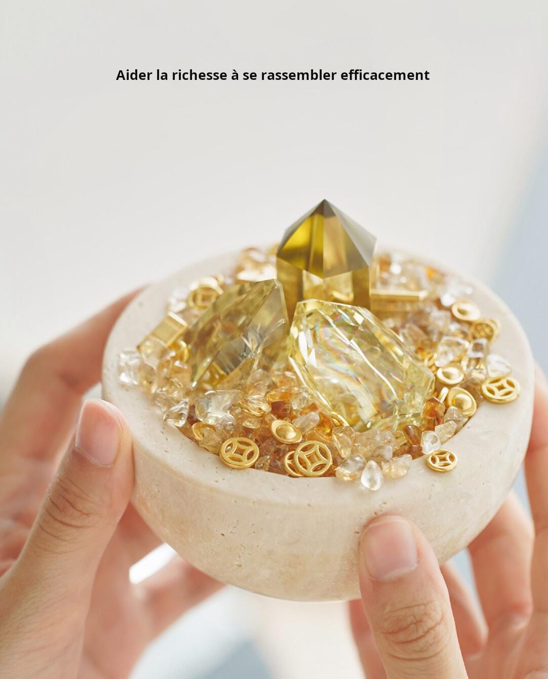 Magnetische Schale Wohlstand 2026 - Citrin Fülle Schale - Gold Anzieher - Reichtum & Gelegenheiten - Energetisches Geschenk