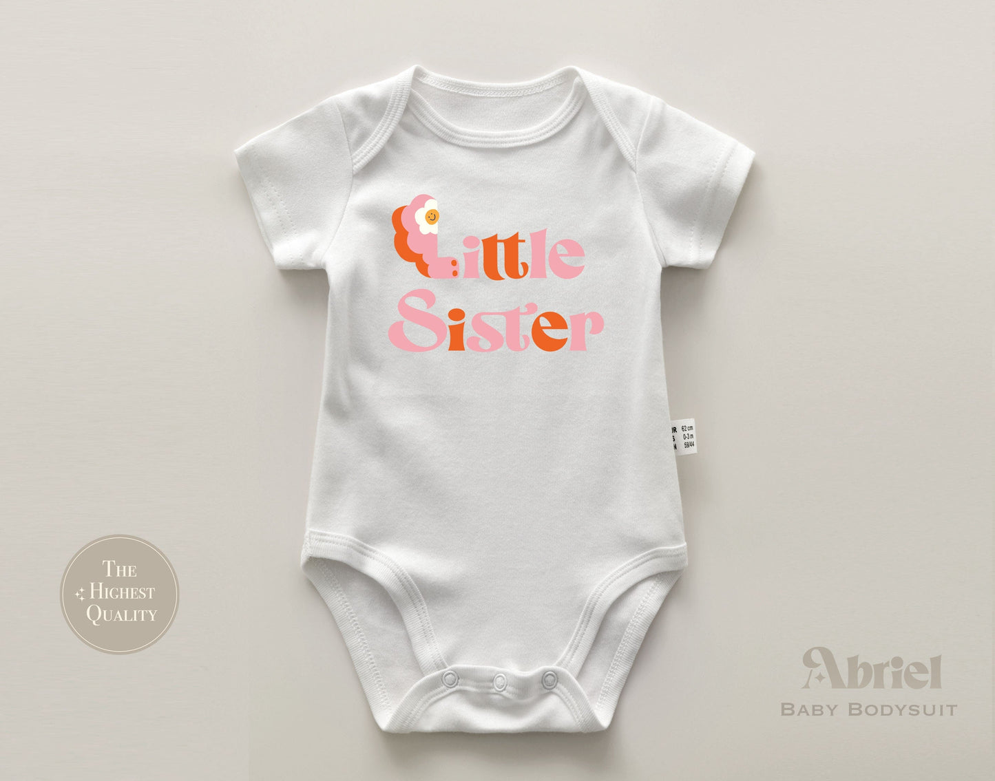 Little Sister Organic Cotton Onesie | Groovy Bodysuit