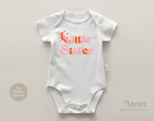 Little Sister Organic Cotton Onesie | Groovy Bodysuit