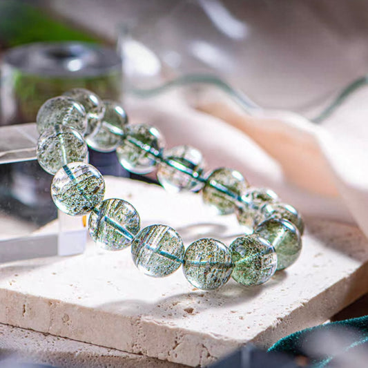Green Phantom 7A+ Brazil Crystal Bracelet - Wealth & Abundance