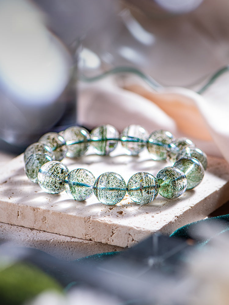 Green Phantom 7A+ Brazil Crystal Bracelet - Wealth & Abundance