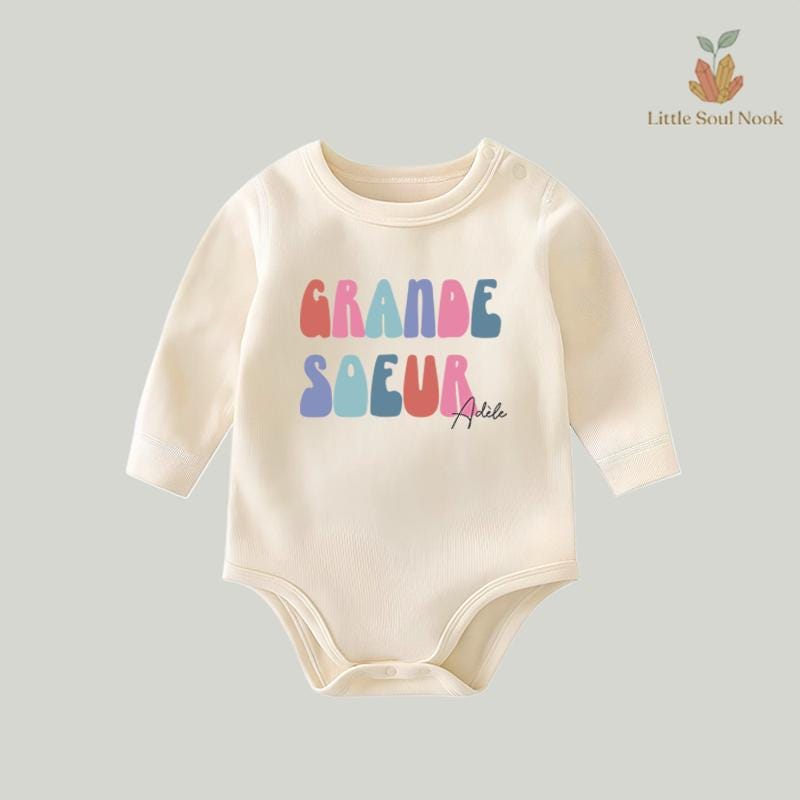 [The Sacred Beginning] 'Grande Sœur' Boho Sibling Reveal Tee - French Custom Ritual Attire