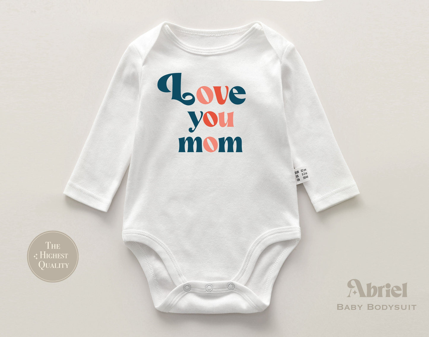 Love You Mom Baby Onesie | New Mommy Gift