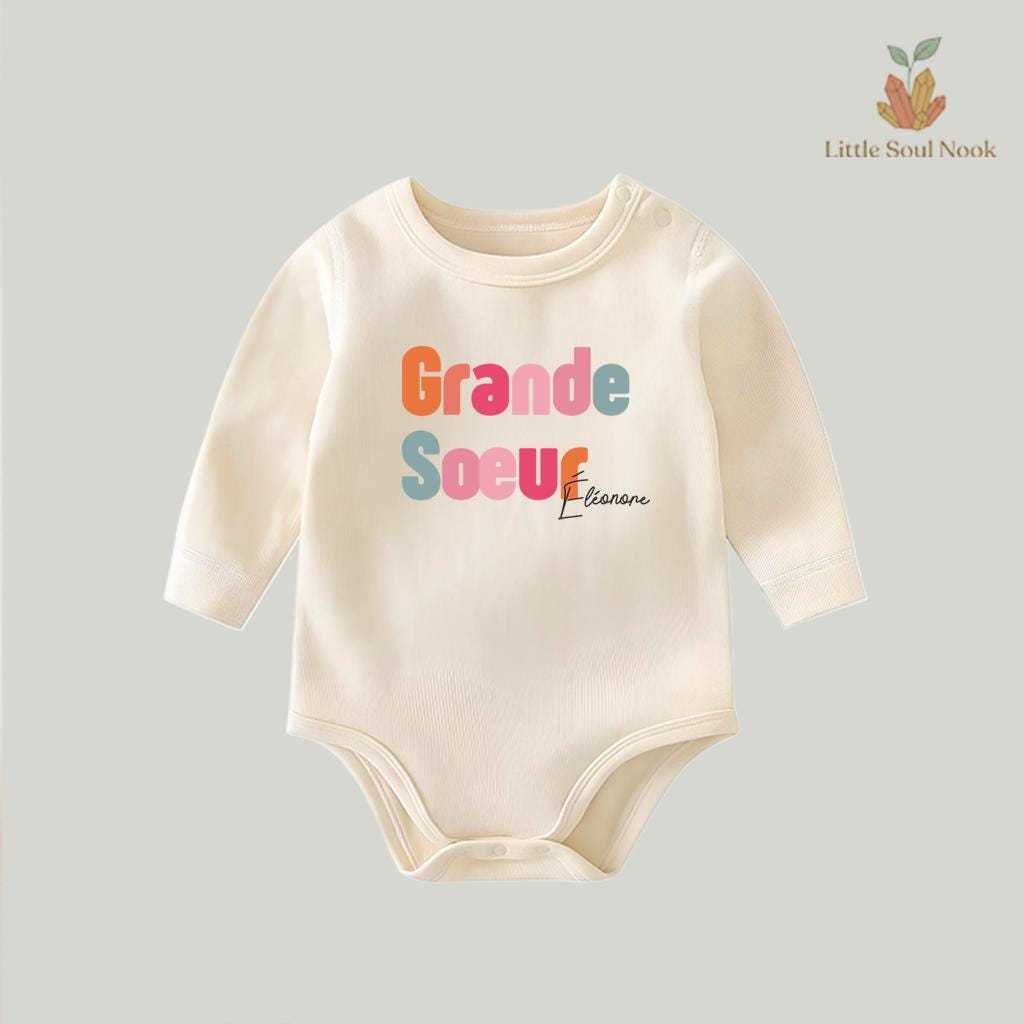 [The Protector's Badge] Custom 'Big Sister' Ritual Gift Shirt - Personalized Organic Sibling Announcement Tee
