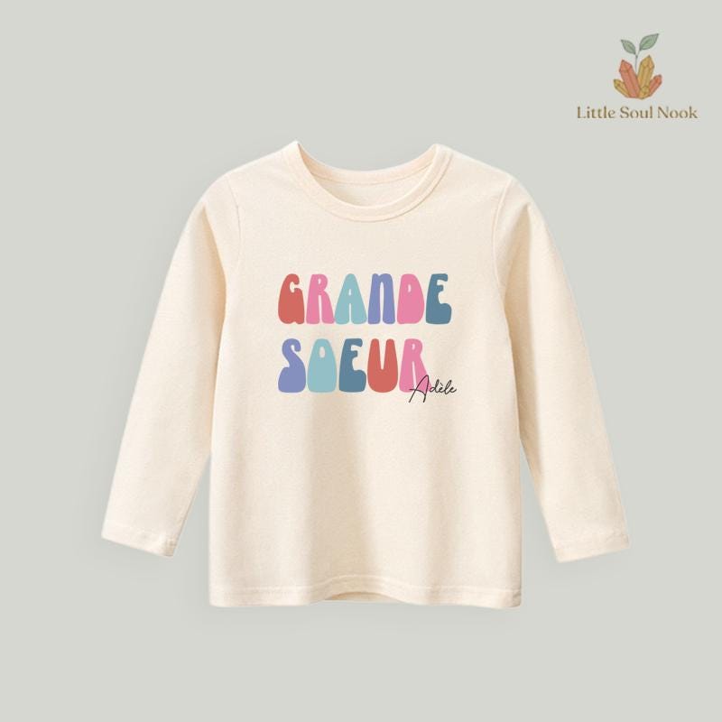 [The Sacred Beginning] 'Grande Sœur' Boho Sibling Reveal Tee - French Custom Ritual Attire