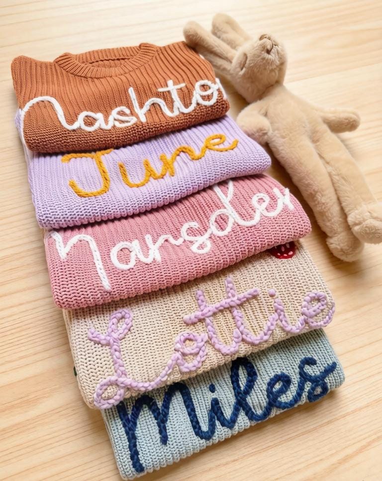 Personalized Baby Knit Sweater | Custom Name Pullover