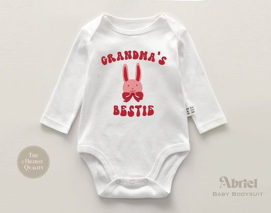 Grandma's Bestie Baby Onesie | Boho Rabbit Bodysuit