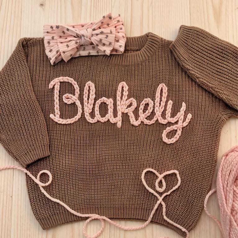 Personalized Baby Knit Sweater | Custom Name Pullover